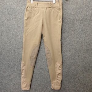 Piper SmartPak Pants 26R Tan Riding Breeches Equestrian Knee Patch Stretch 25x24